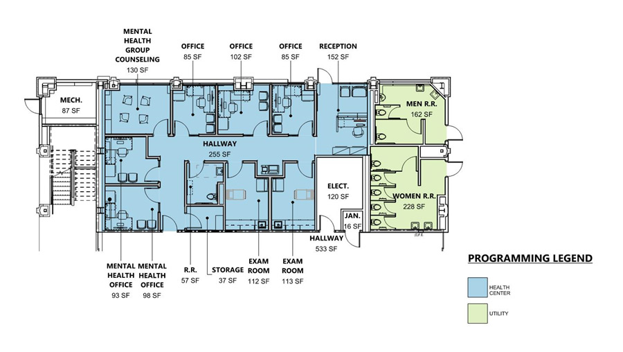 Student Services Building Renovation Render - First Floor