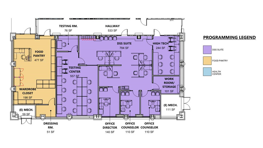 Student Services Building Renovation Render - First Floor