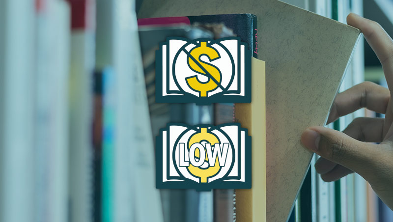 Icons for zero and low cost textbooks, as shown in class finder