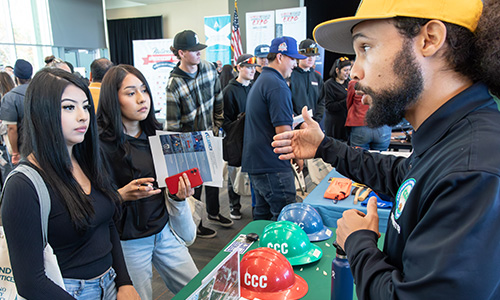 Career seekers speak to trades representatives