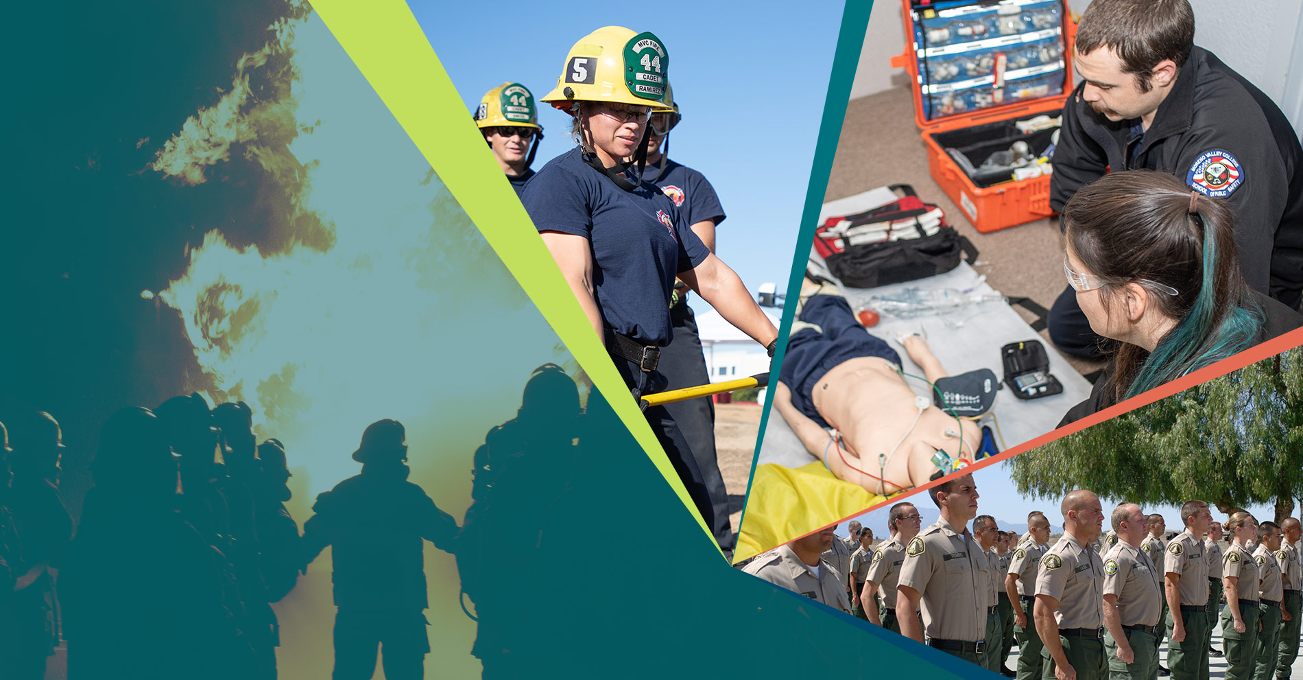 Photos of public safety cadets conducting training