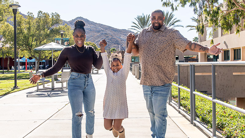 Parenting students on campus with their elementary age child