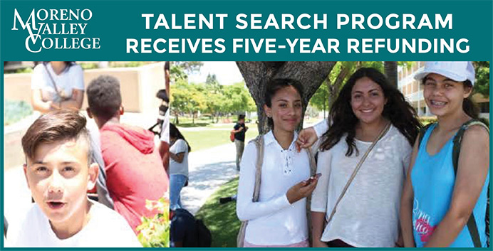High school aged Talent Search program students stand together