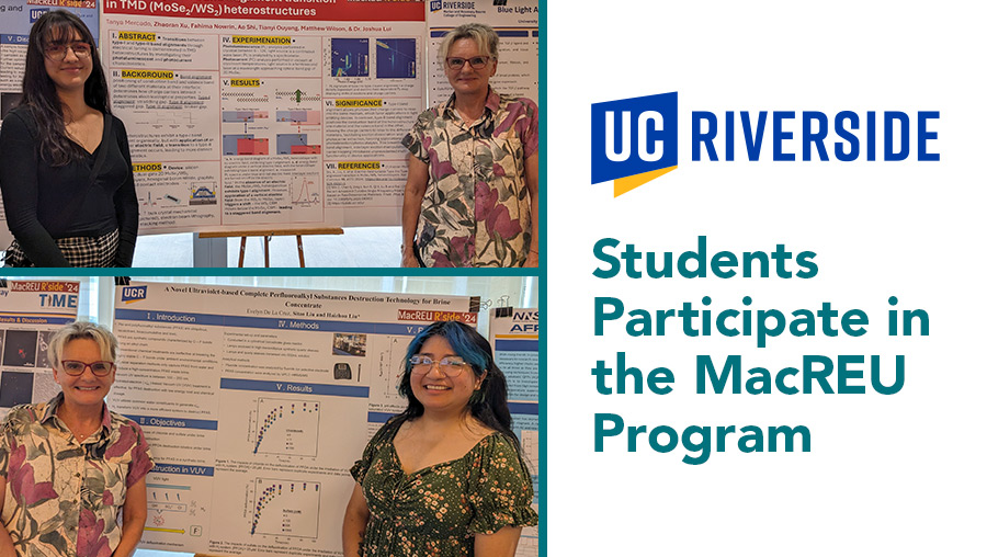 Students pictured with Dr. Joanna Werner-Fraczek next to their presentation boards