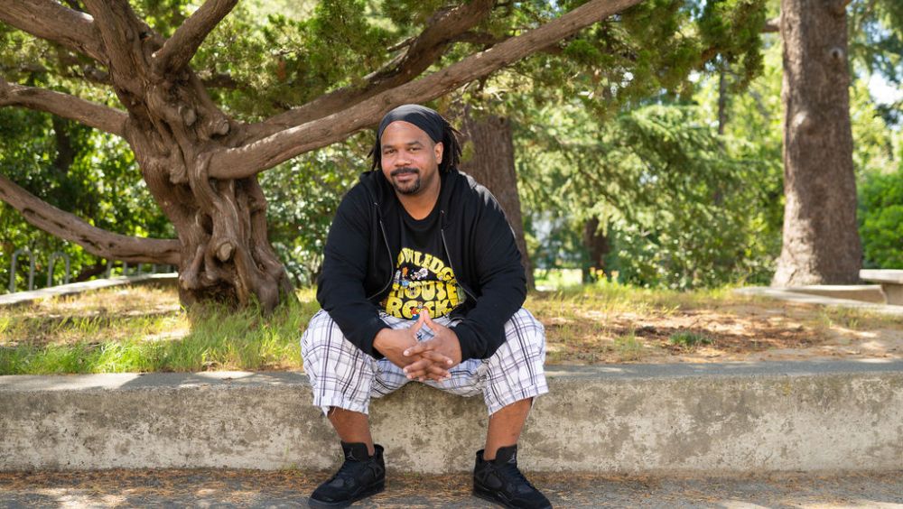 Charles Long in casual clothes on the UC Berkeley campus