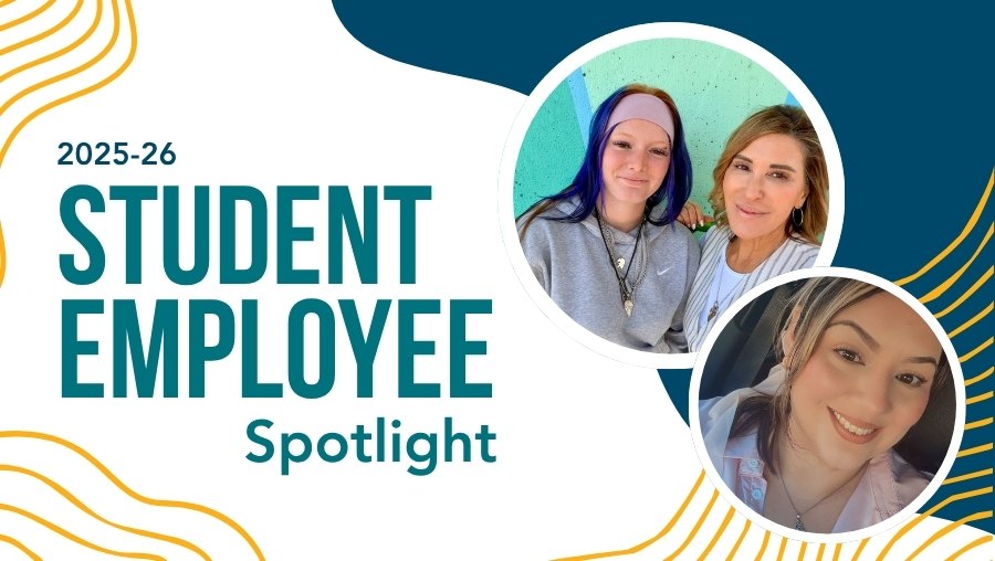 National Student Employment Week headline with pictures of 3 students