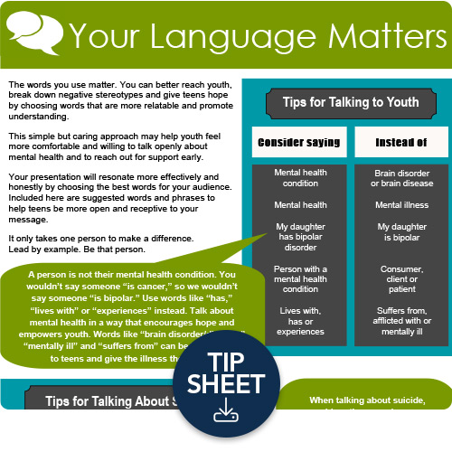 Why Language Matters tips sheet from NAMI