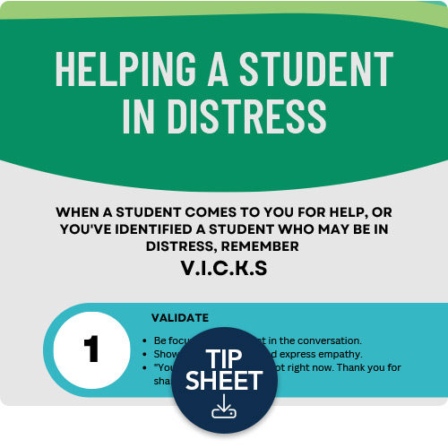 Helping a student in distress tip sheet